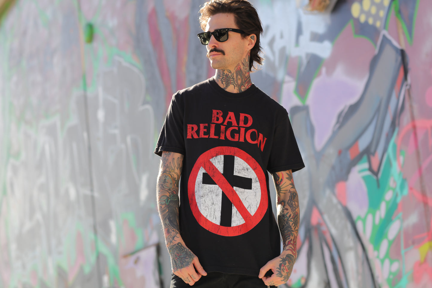 Distressed Big Crossbuster T-Shirt (Black)