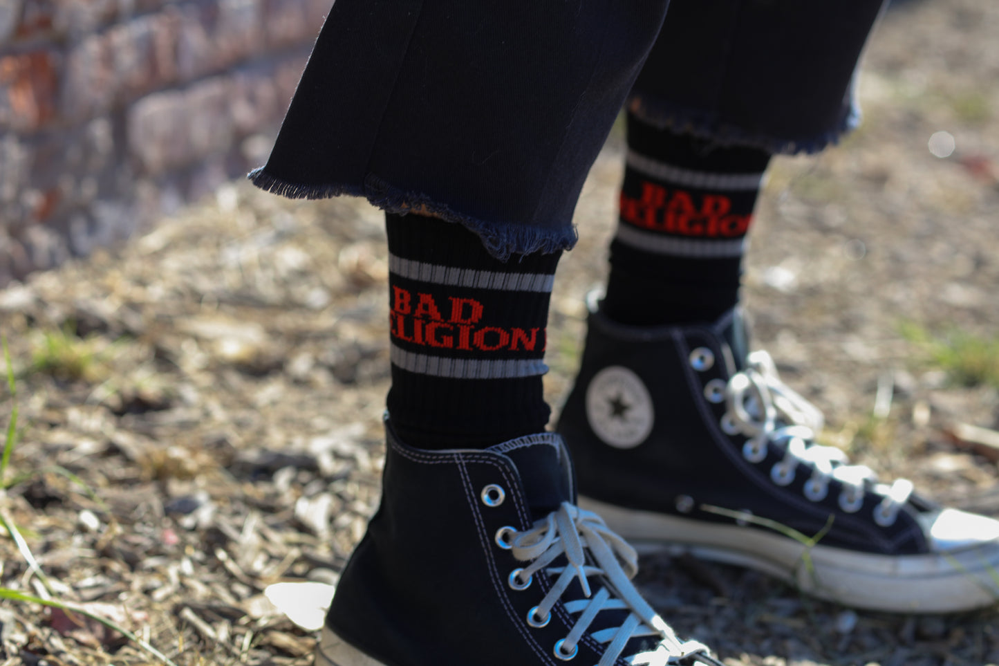Logo Stripe Socks (Black/Gray)