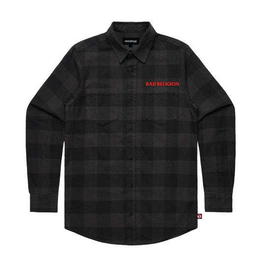 Embroidered Logo Flannel Shirt (Black/Gray)